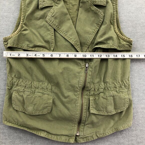Madewell Safari Military Vest Womens Size XS Olive Green Rip Stop Cotton Spandex - Picture 8 of 16